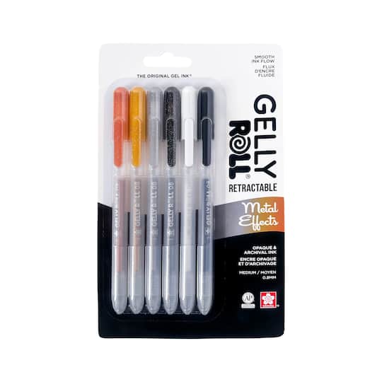 Gelly Roll® Retractable Medium 6 Piece Metal Effects Gel Pen Set